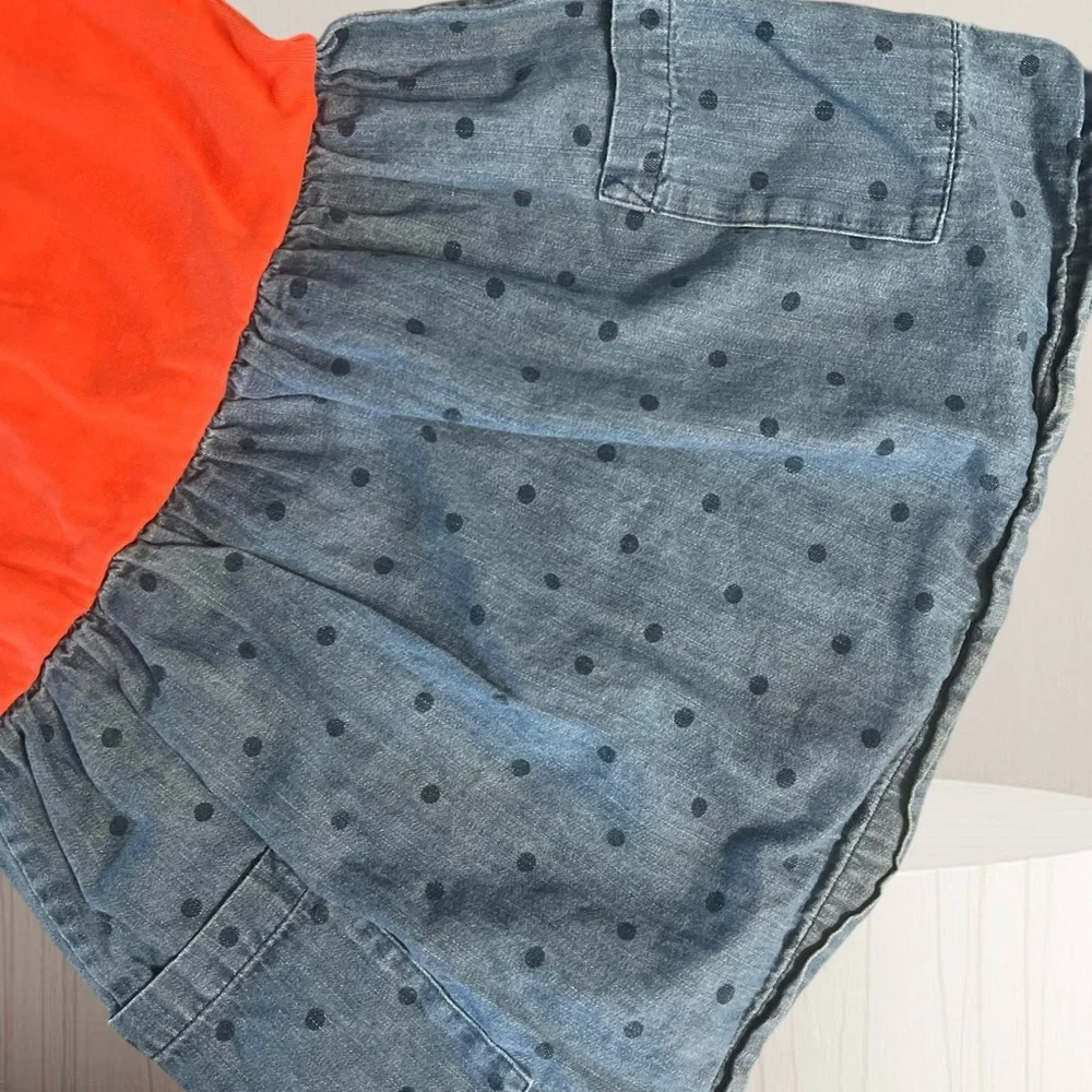 Hanna Andersson polka dots Chambray play dress